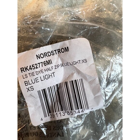 Abound Half Zip Cropped Sweatshirt Womens XS Blue Tie Dye Raglan Sleeve NWT - Picture 7 of 7